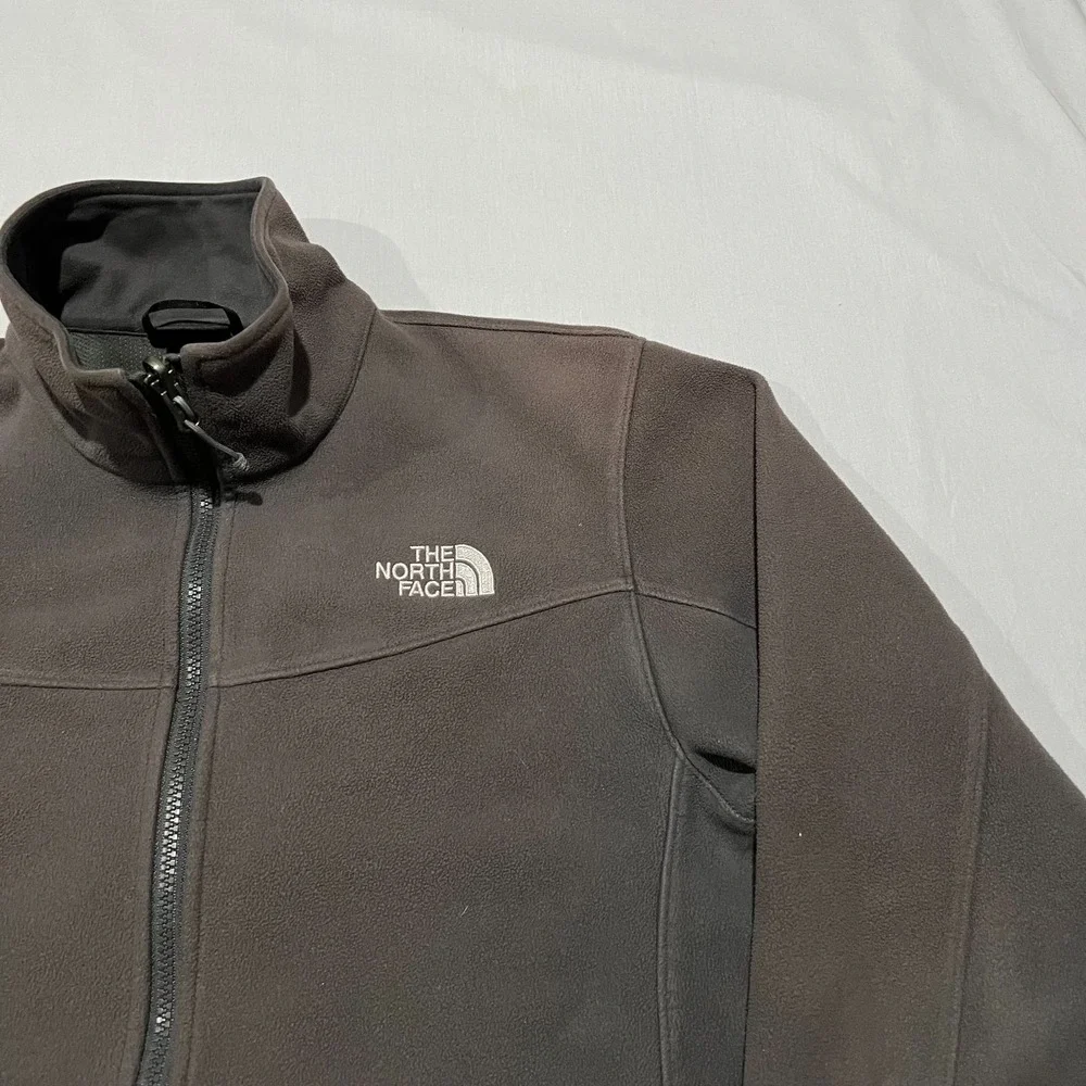 The North Face Mens Faded Grey Fleece Soft Shell Lined Hiking Full Zip Jacket S